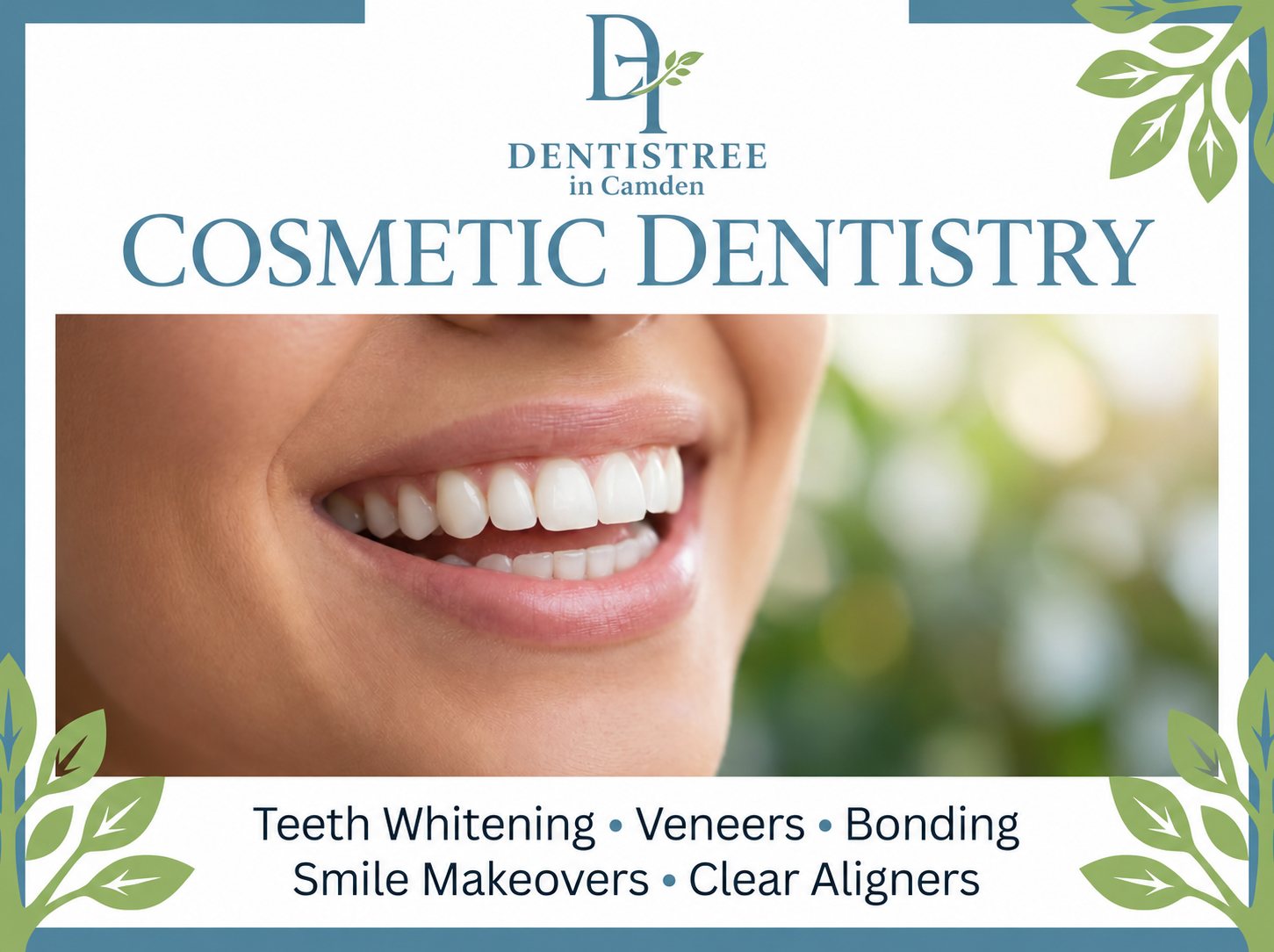Bright, natural smile after cosmetic dental treatment at Dentistree in Camden